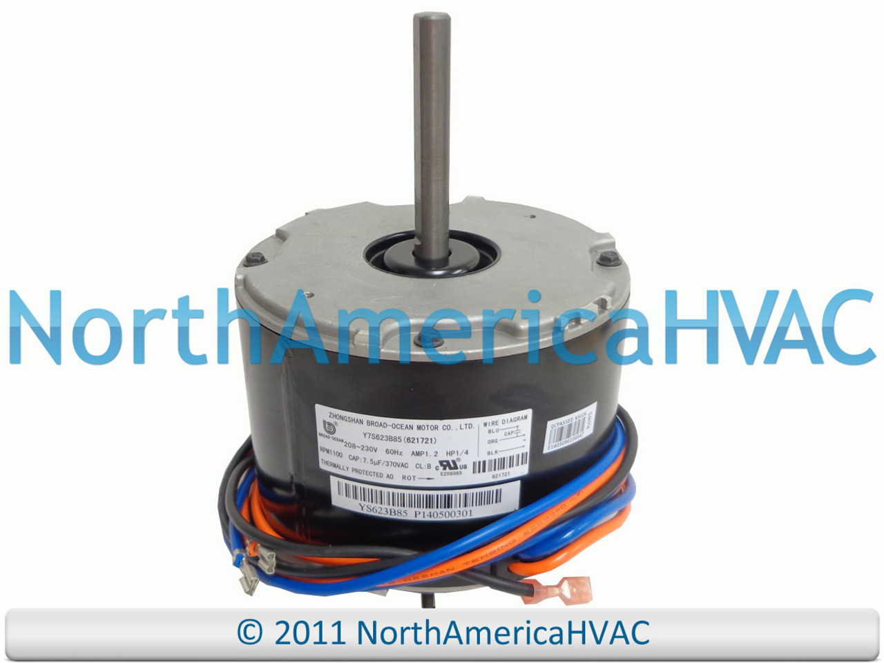 OEM Condenser FAN MOTOR 1/4 HP 208-230c Replaces Zhongshan Broad-Ocean  Y7S623B85